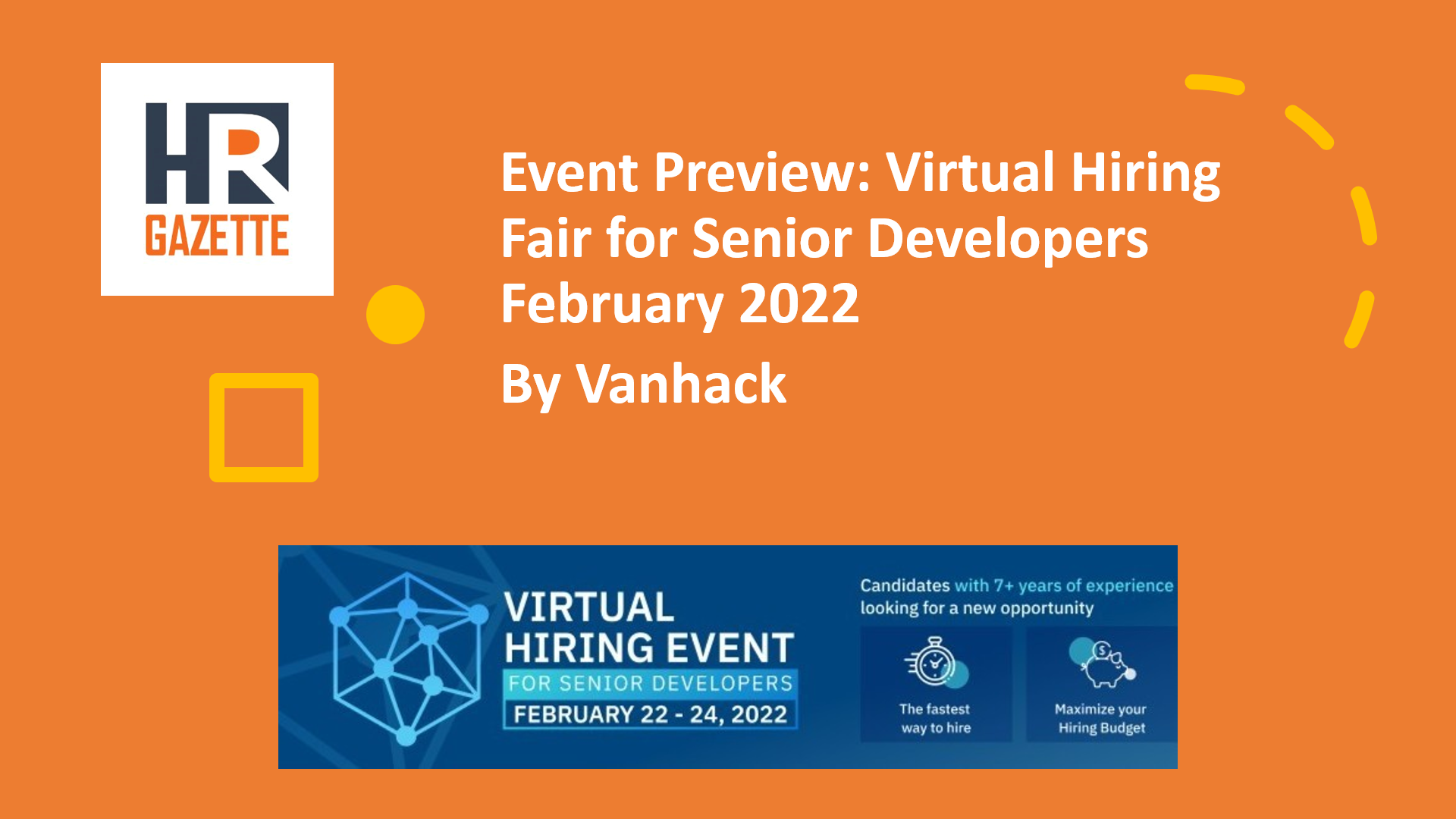 Virtual Hiring Fair for Senior Developers February 2022