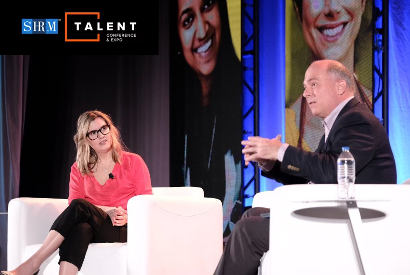 Guild Education Chief People Officer and talent expert Lorna Hagen on the Talent Main Stage in conversation with SHRM Chief Global Development Officer Nick Schacht, SHRM-SCP.