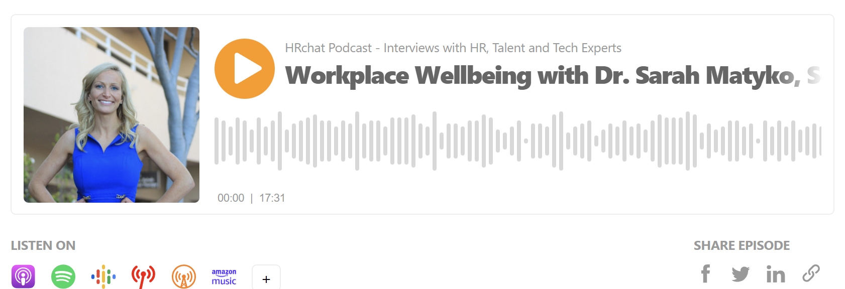 Workplace Wellbeing with Dr. Sarah Matyko, Sonic Boom Wellness
